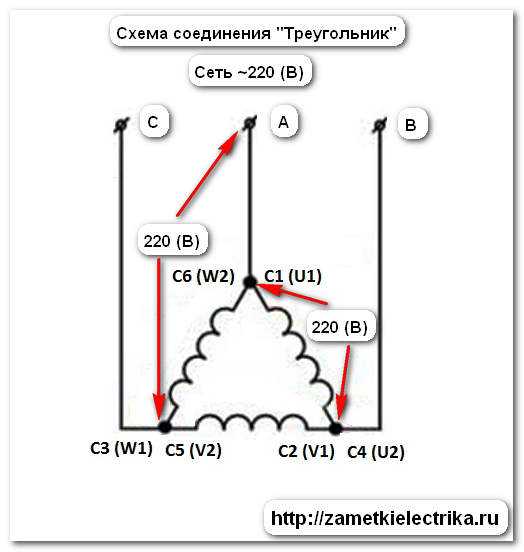 Как подключить трёхфазный электродвигатель к сети 220в и 380в по схеме - vodatyt.ru