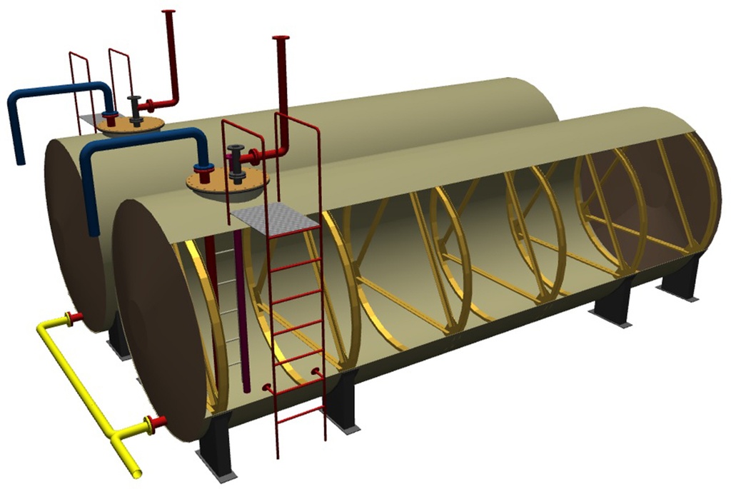 Горизонтальные резервуары. РГС-50 резервуар. РГС-50 резервуар для АЗС. Резервуар для нефтепродуктов 50 м3. Цистерна РГС 50.