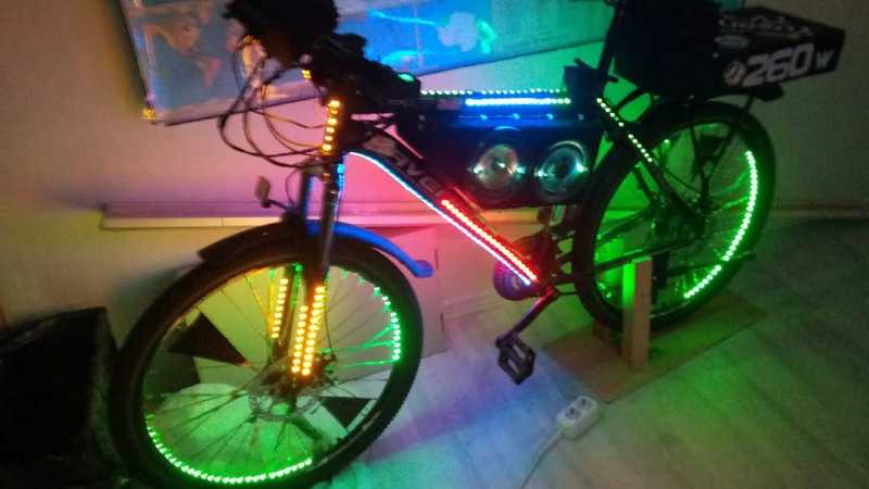Светодиоды на велосипед, как установить светодиодную ленту на колёса