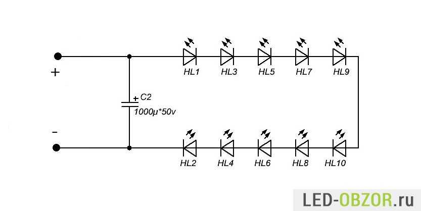 Особенности и схемы подключения светодиода к 12 вольтам