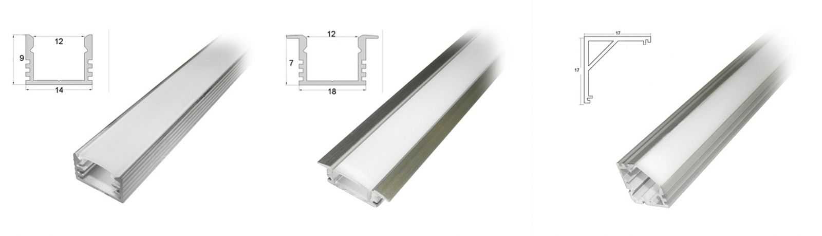 Профили для светодиодных лент: накладные для диодной led-подсветки и другие профили для световых линий, черные и белые, квадратные и круглые