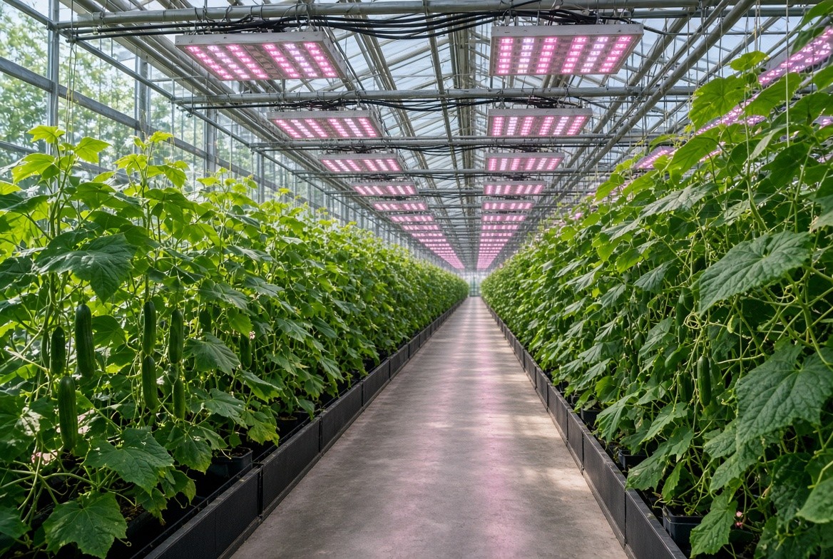 Светодиодные фитосветильники ECOLED-BIO для промышленных теплиц
