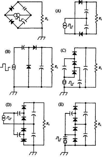 Схема удвоителя напряжения из диодов и конденсаторов, как можно увеличить переменное напряжение вдвое.