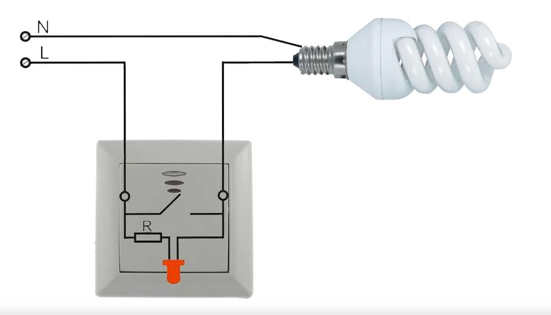 Как подключить выключатель с подсветкой