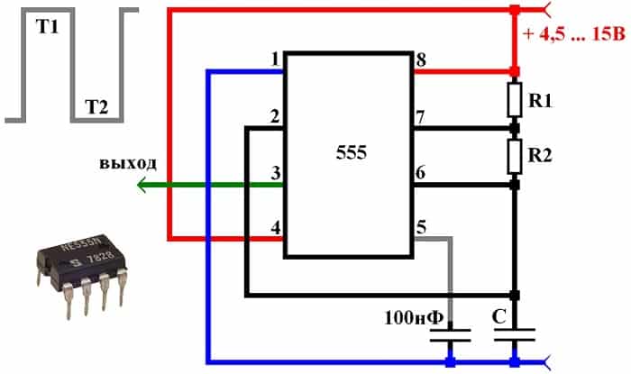 Простая схема шим-регулятора на таймере ne555