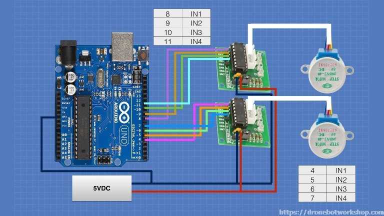 Подключение шагового двигателя к arduino uno: схема и программа