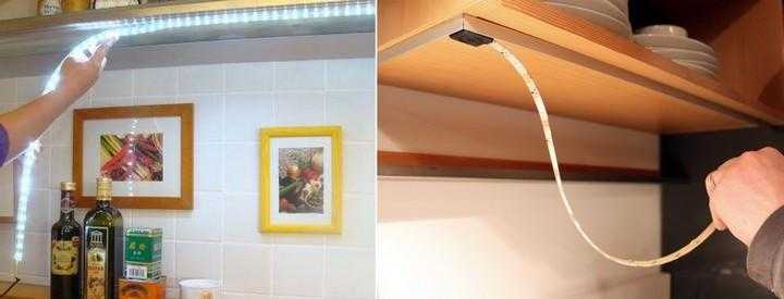 Подсветка для кухни под шкафы светодиодная. как сделать, инструкции, материалы