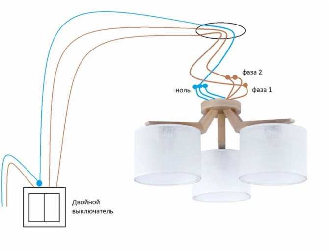 Схемы подключения люстры с 2, 3, 5 лампами. как подключить люстру с тремя проводами | для дома, для семьи