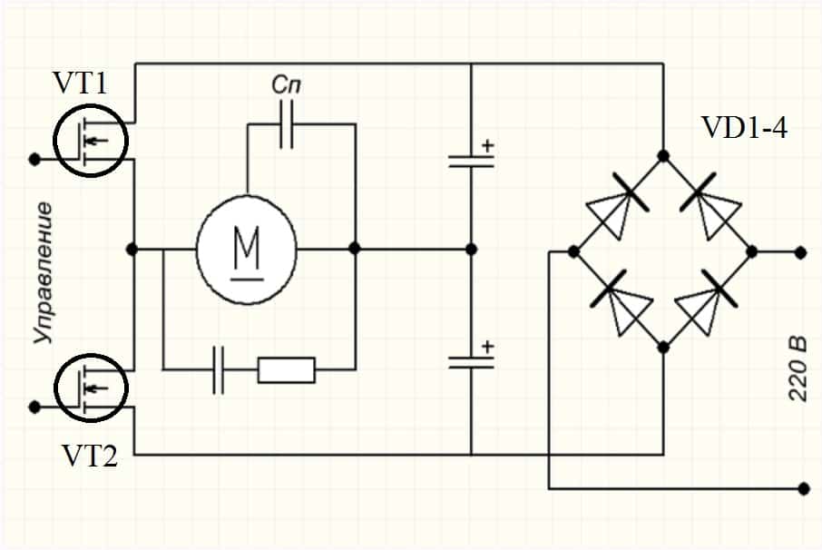 Схема управления двигателем постоянного тока 12 вольт