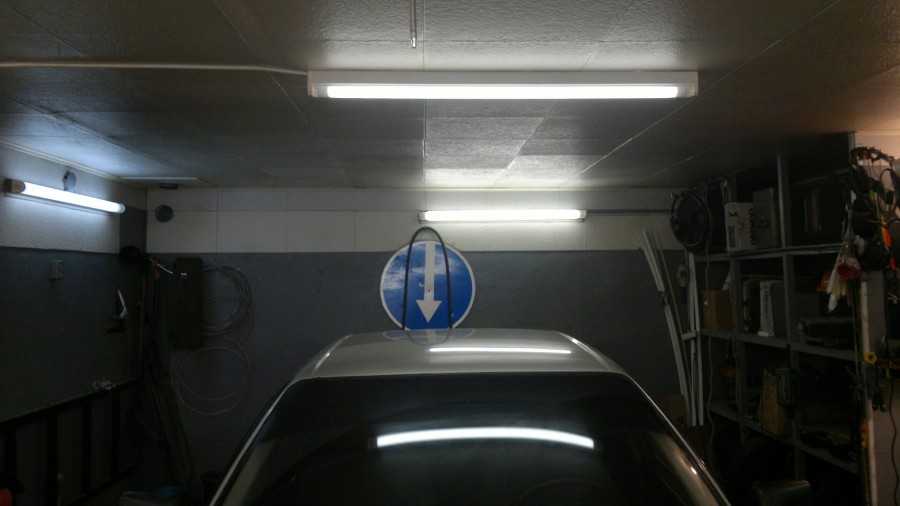Освещение в гараже: как сделать свет, светодиодная иллюминация с прожекторами, автономное электричество в смотровой яме