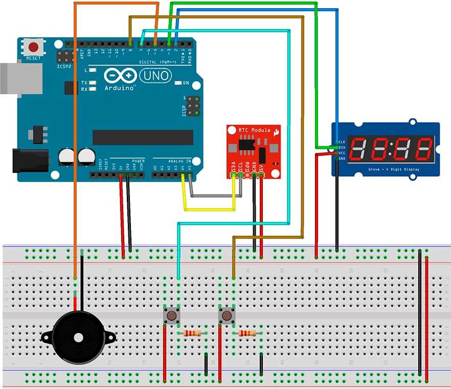 Часы на arduino и 4-х разрядном семисегментном индикаторе: схема и программа