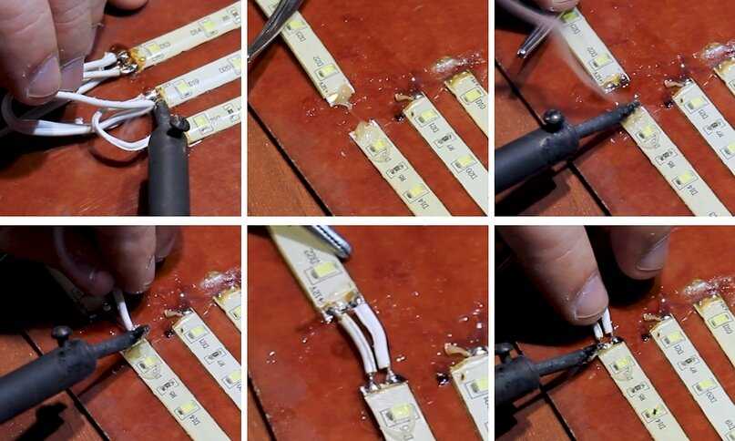 Правила и ошибки при соединение светодиодной ленты Когда нельзя обойтись без коннекторов Пошаговая инструкция правильной пайки Как паять ленту в силиконе и с защитой IP68
