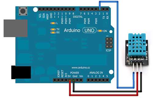Dht22 подключение к arduino. получение данных с датчика