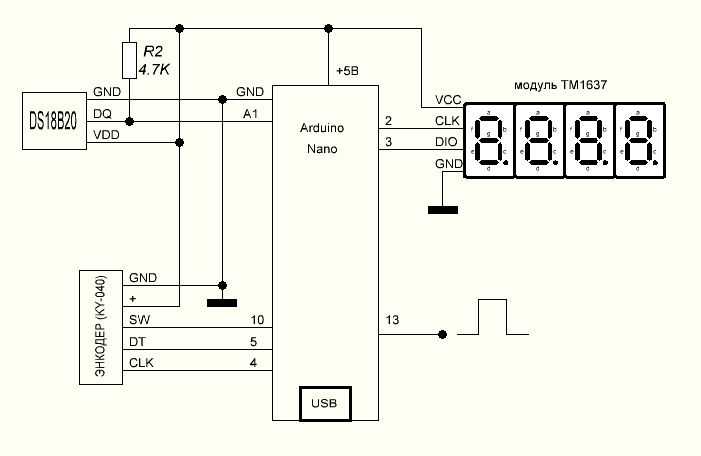 Термостат на микроконтроллере с использованием от 1 до 15 датчиков ds18b20 | уголок радиолюбителя