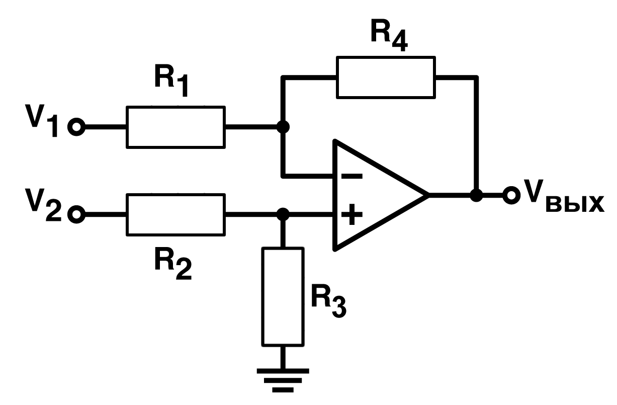 Схема диф усилителя на оу