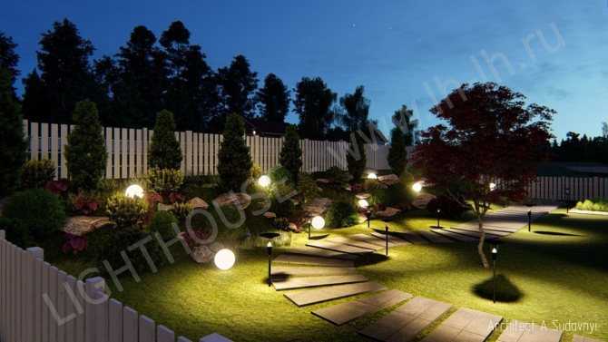 Садовое освещение, декоративное и функциональное - фото примеров