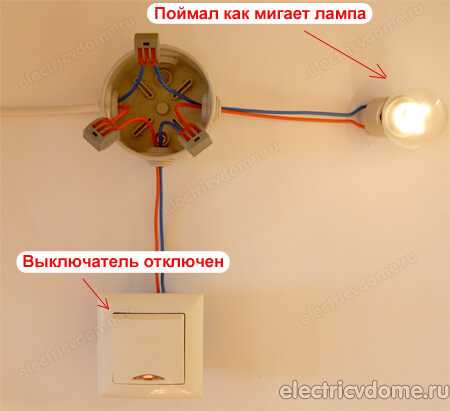 Почему моргает энергосберегающая лампочка при выключенном выключателе