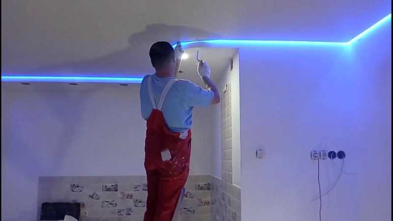 Подсветка потолка светодиодной лентой: варианты размещения и дизайна