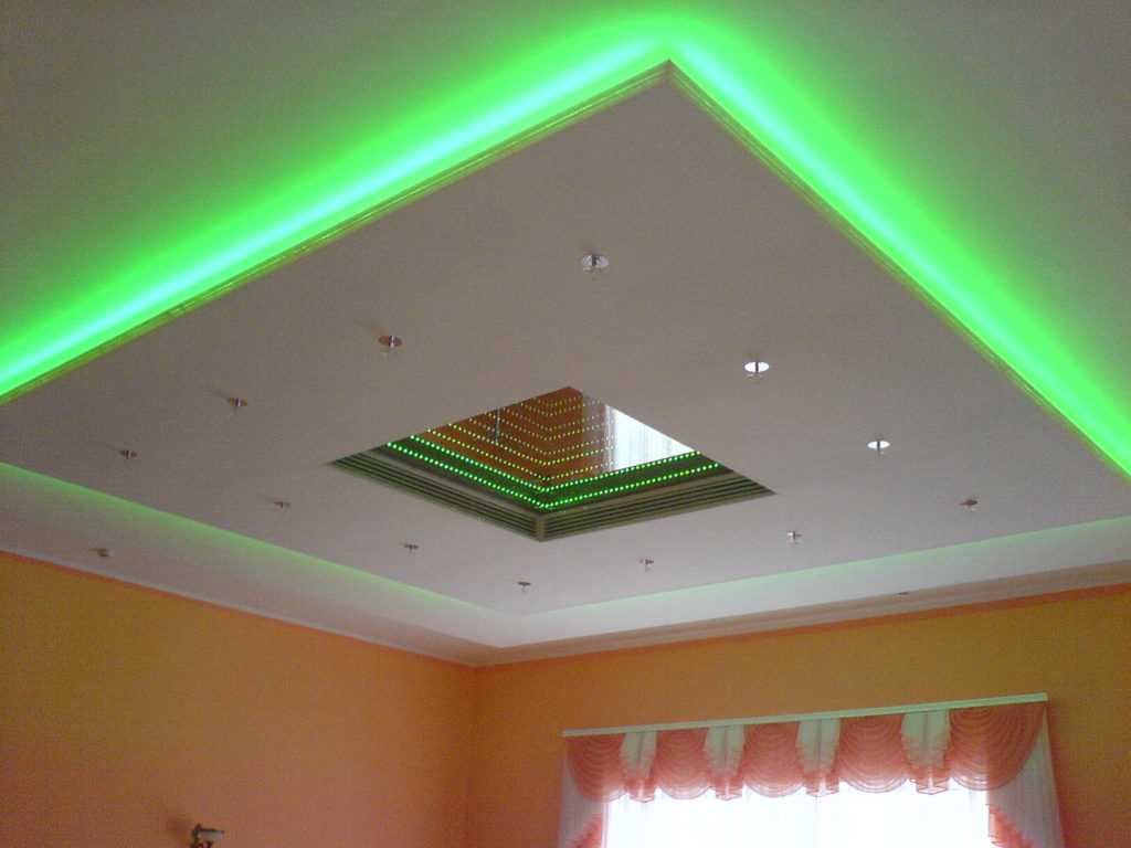 Потолок из гипсокартона с подсветкой своими руками
