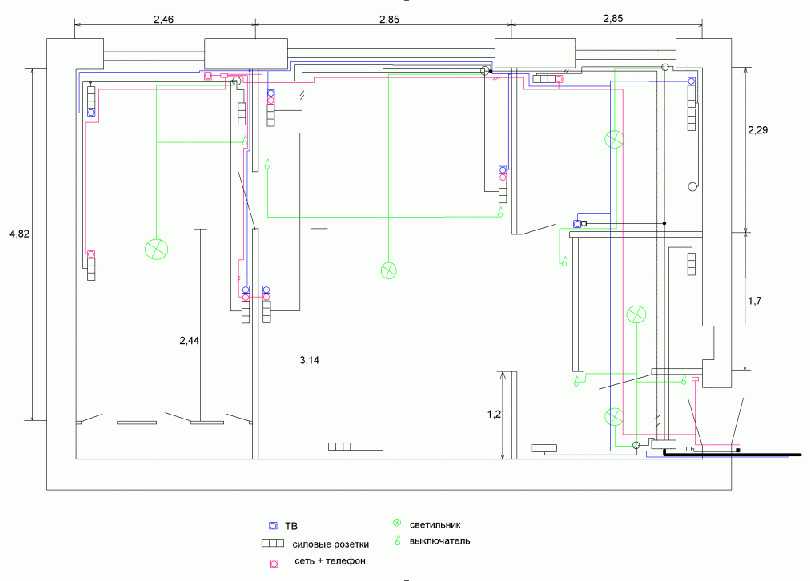 Схема электропроводки однокомнатной квартиры – особенности и главные секреты ее составления