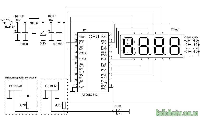 Цифровой дозиметр на микроконтроллере attiny2313. схема и описание