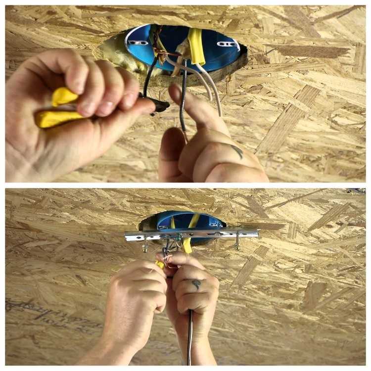 Монтаж люстры на натяжной потолок