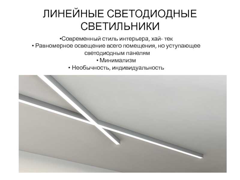 Линейные светодиодые потолочные светильники: разновидности (монтаж)