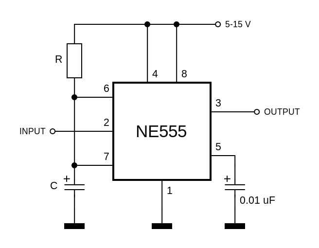 Эта схема дверного звонка, основанная на таймере NE555 Сборка данной схемы позволит начинающим радиолюбителям понять работу таймера 555 в режиме