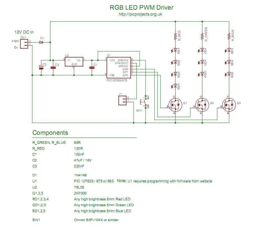 Шим-контроллер для rgb светодиодов с использованием pic pic12f629 | joyta.ru