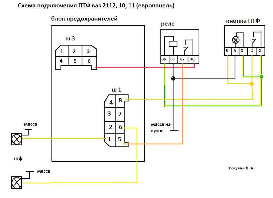 Противотуманные фары на ваз 2110: инструкция подключения птф, схема, советы по установке