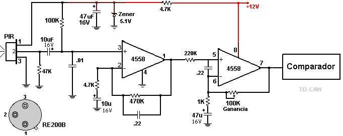 Применение пироэлектрического датчика pis209s. схема и описание