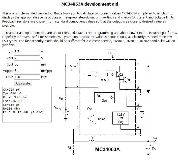 Микросхема mc34063 схема включения
