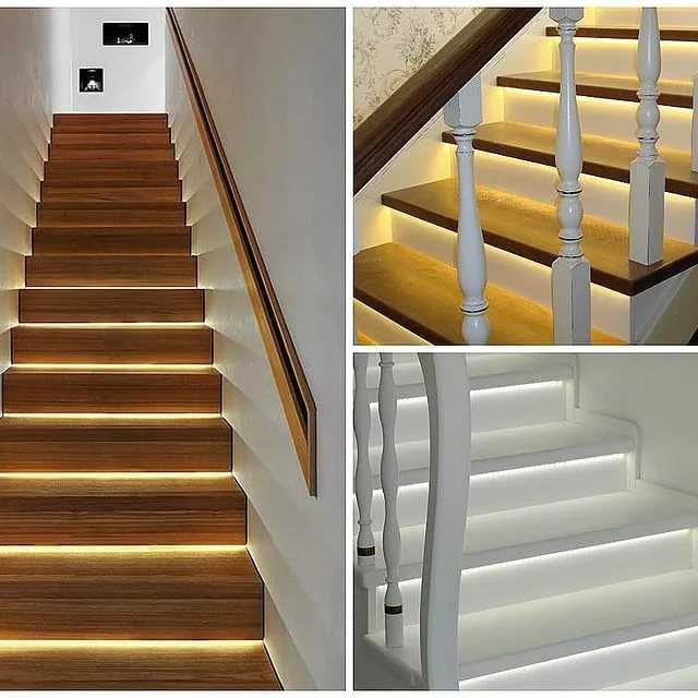Подсветка лестницы в доме: варианты освещения ступенек