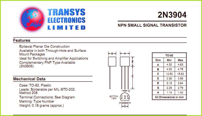 Bc547b
 - параметры, поиск аналогов, даташиты транзистора - справочник транзисторов