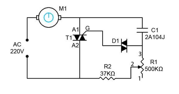 Симисторный регулятор оборотов двигателя схема